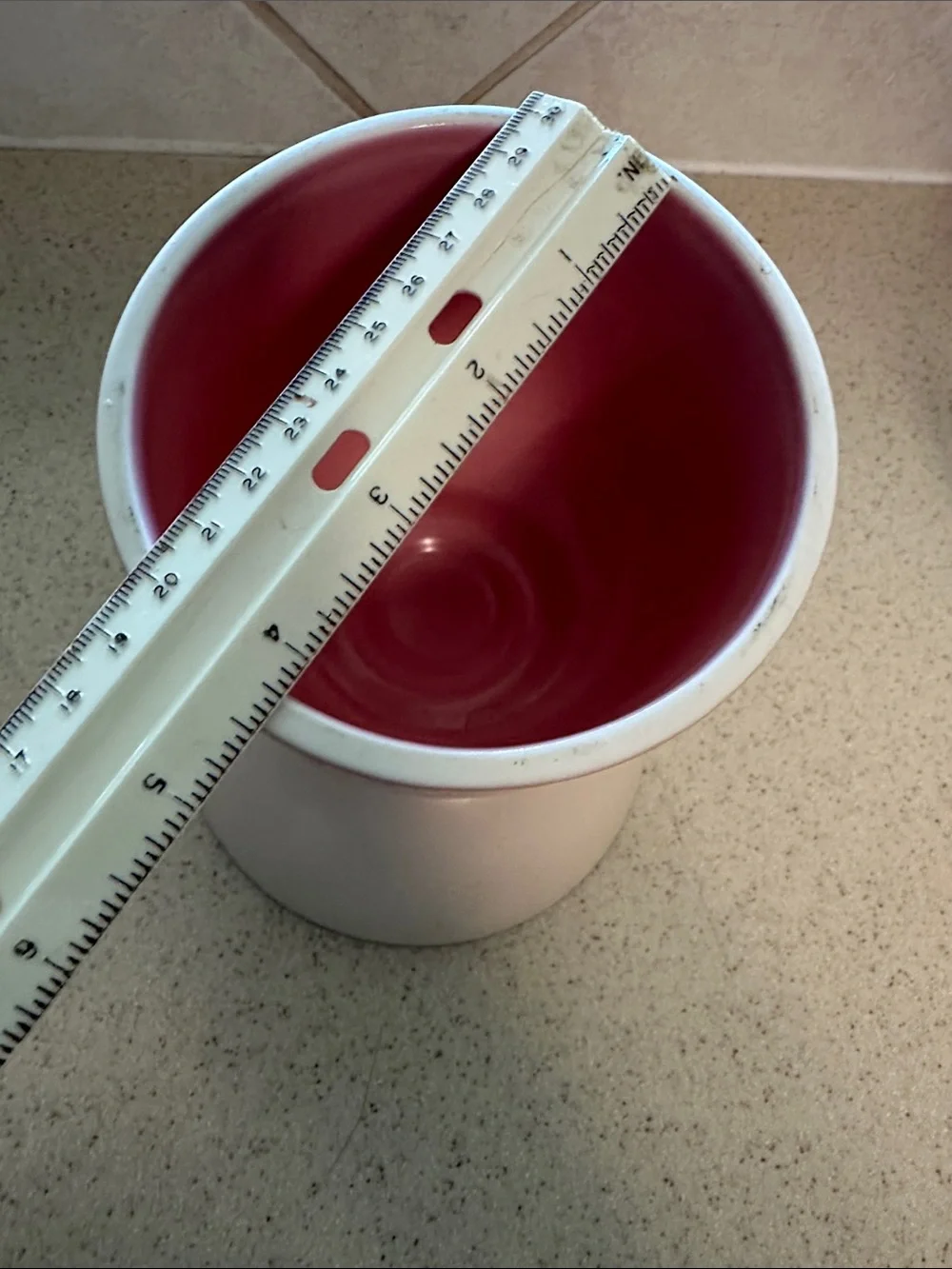 Pink & White Elevated Pet Bowl